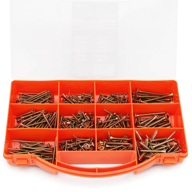 HORUSDY 500-Piece Drywall Screw Assortment Set - Phillips Head, Steel Construction, Multiple Sizes with Organizing Box