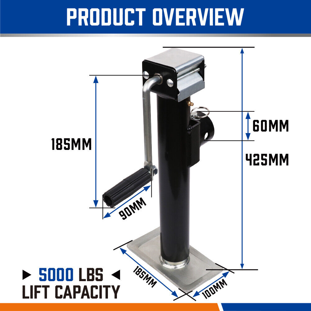 HORUSDY 4x Heavy-Duty Trailer Jack Leg Stands with Side Handle, 5000lbs Load Capacity, Ideal for Caravans and Trailers