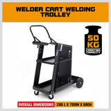 Sturdy 3-Tier Welding Trolley with Gas Tank Storage, Twin Tank Chains, and Solid Rubber Wheels