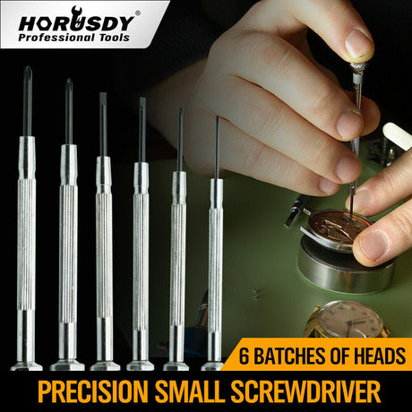 6Pc Precision Mini Screwdriver Kit - Phillips & Flathead for Phone, Watch, and Jewellery Repair, Comes with Storage Case