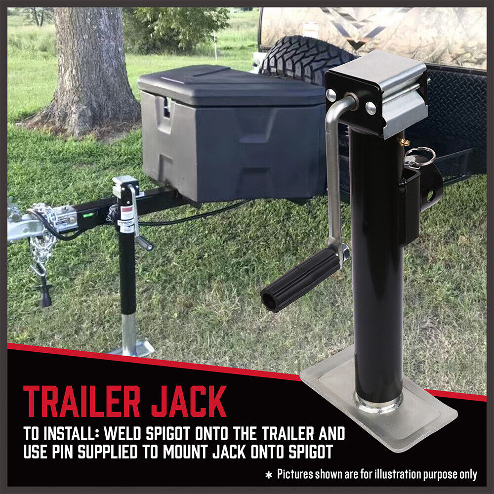 HORUSDY 2 Piece Trailer and Caravan Jack Stand Set, 5000lbs Capacity, with Sturdy Weld Bracket, Black Powder Coated and Galvanized for Enhanced Durability