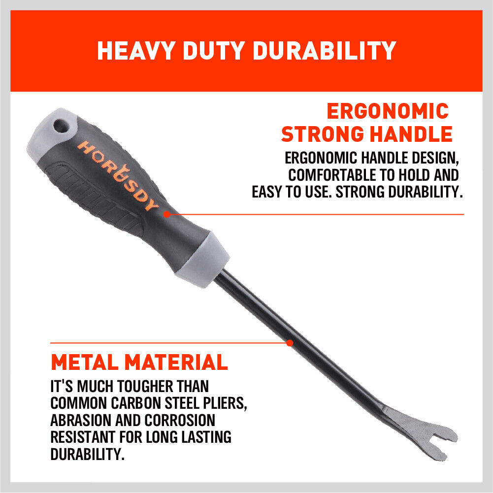 Close-up of the 10-inch Crow Bar Nail Puller's Precision Tip for Easy Nail Removal