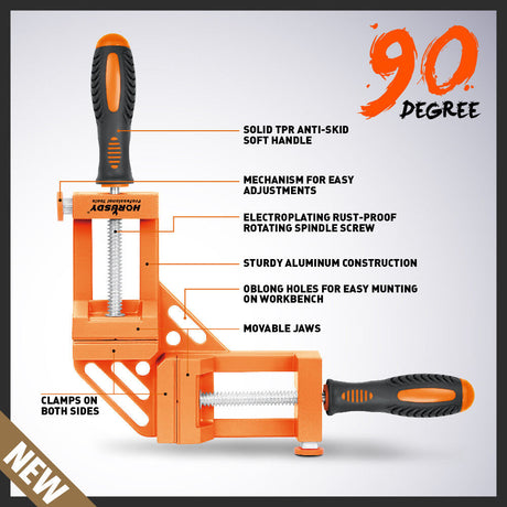 Durable 90° Degree Corner Clamp in Aluminium Alloy - Versatile for Welding, Woodworking, and DIY Projects with Quick Release Feature