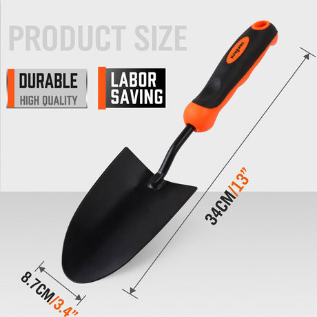 Durable HORUSDY 13'' Garden Trowel, Rust-proof Metal Hand Shovel with Ergonomic Plastic Handle for Efficient Transplanting and Digging in Gardens