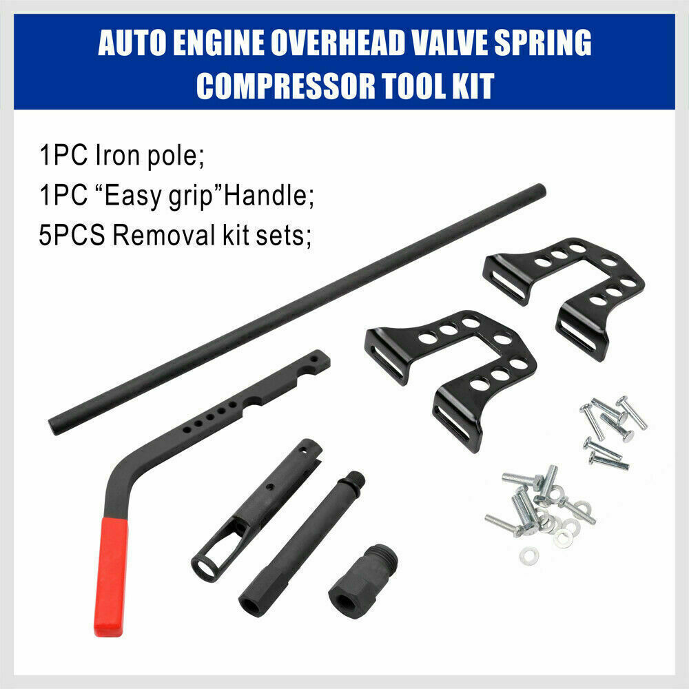 Overhead valve spring compressor tool kit, suitable for universal OHC and OHV petrol and diesel engine maintenance