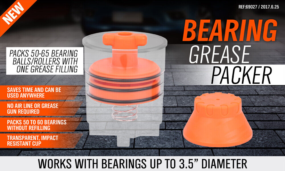 Durable Automotive Bearing Grease Packer - Transparent and Impact-Resistant Cup, Suitable for Bearings up to 95mm Diameter