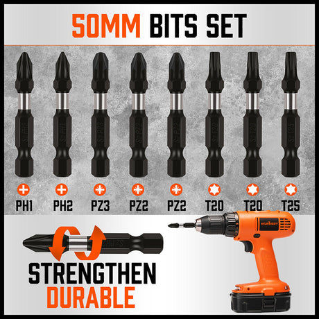 Comprehensive 42 Piece Impact Screwdriver Bit Set featuring Magnetic Drill Holder and Socket Adapter
