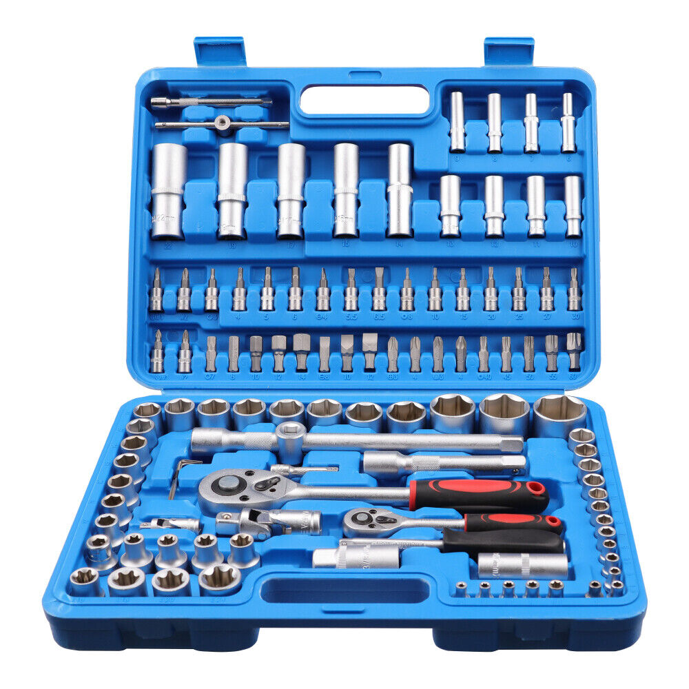 HORUSDY 108-Piece Comprehensive Socket Set with Ratchet Wrenches, Torx, Hex, and Deep Sockets, Extensions, and Screwdriver Bits in a Durable Carry Box