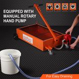 HORUSDY 76L Waste Oil Drainer with Foldable Handle, Heavy Duty Wheels, and Swiveling Castors for Workshops