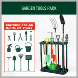 Rolling Garden Tools Storage Rack with Long and Short Handle Holders