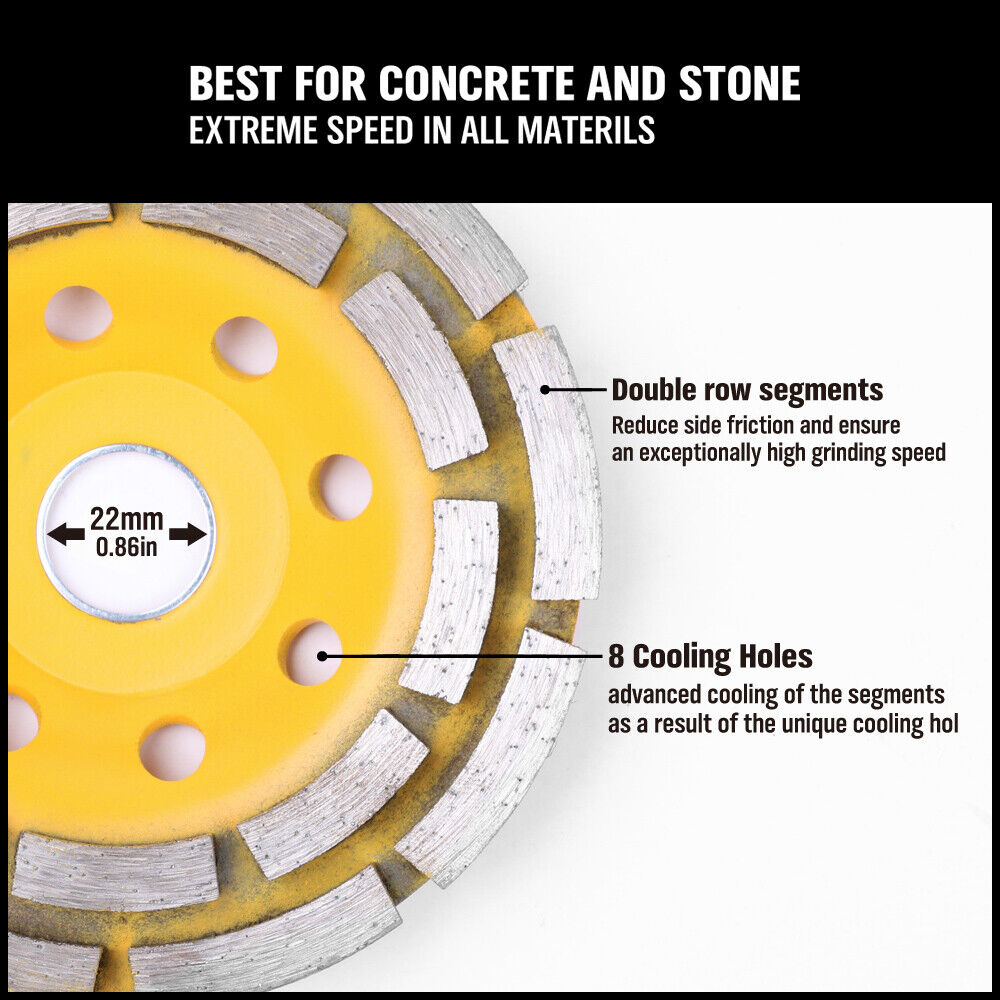 Heavy-Duty 115mm Diamond Concrete Grinding Cup Wheel Disc Segment for Precision Masonry and Granite Work