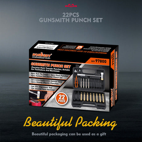 Versatile 22-Piece Hammer and Punch Set with Copper, Plastic, and Brass Heads