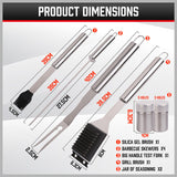 Complete 18-piece BBQ tool set crafted from durable stainless steel, including spatula, tongs, skewers, and more, housed in a sleek aluminum case