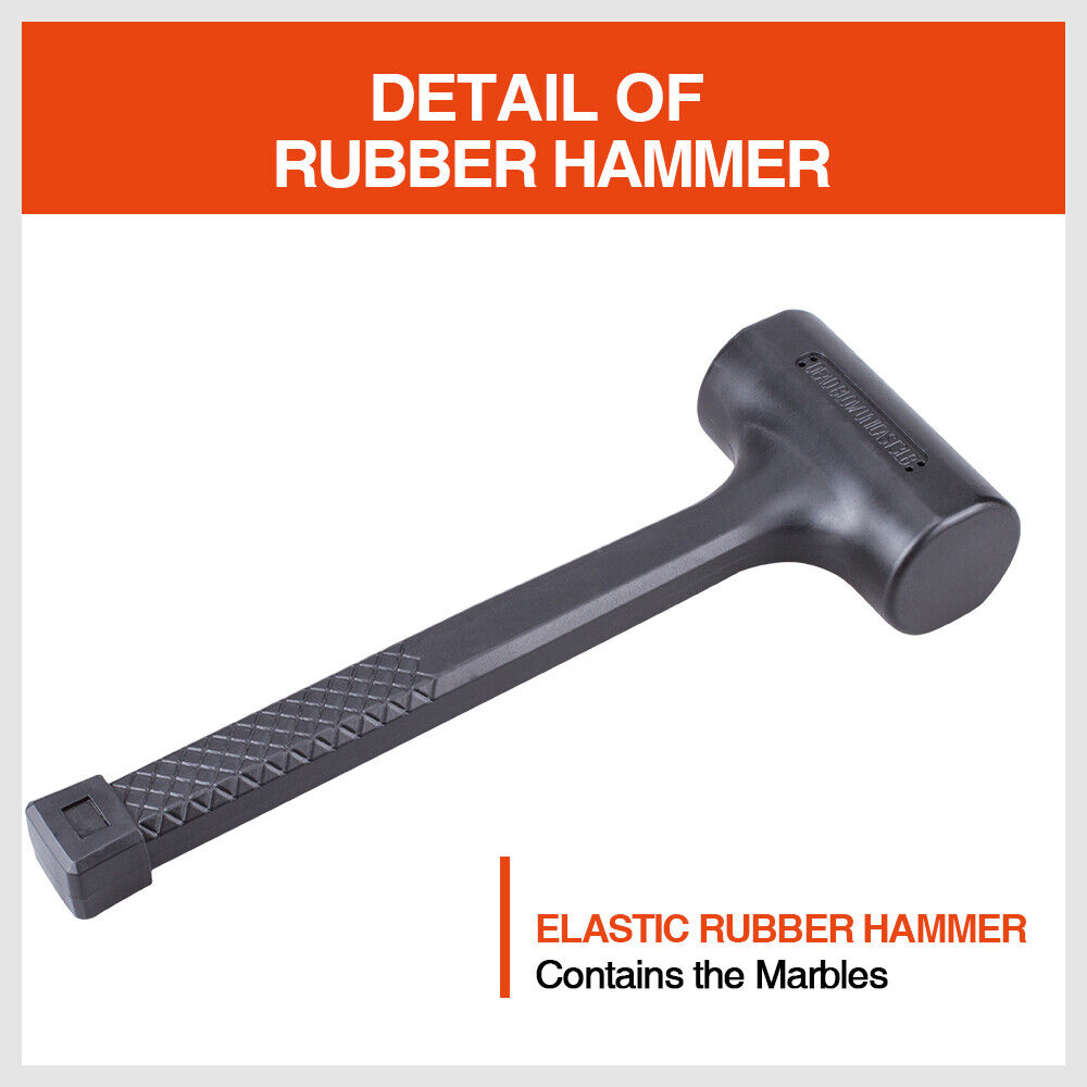 Durable 2/3LB dead blow rubber mallet hammer with a one-piece molded design and soft grip handle for automotive repairs