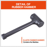 Durable 2/3LB dead blow rubber mallet hammer with a one-piece molded design and soft grip handle for automotive repairs