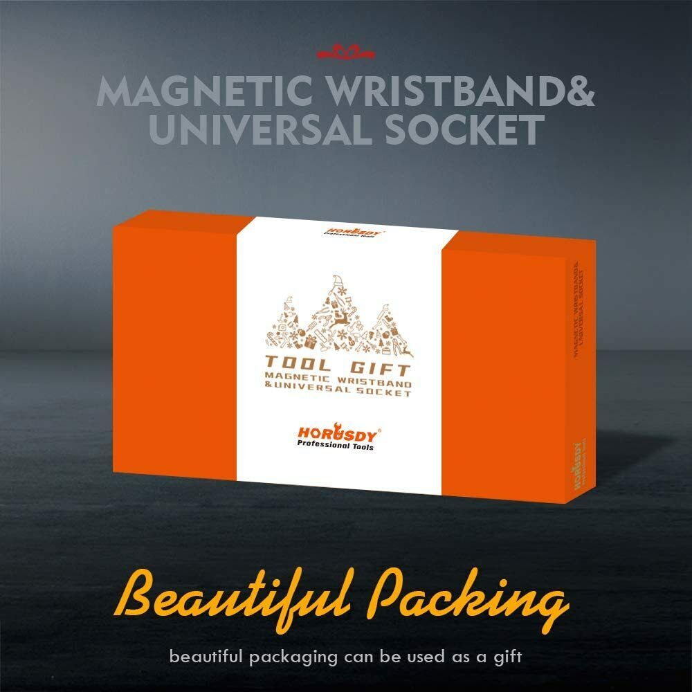 Magnetic Wristband with Universal Socket Grip for Holding Screws, Nails, and Tools