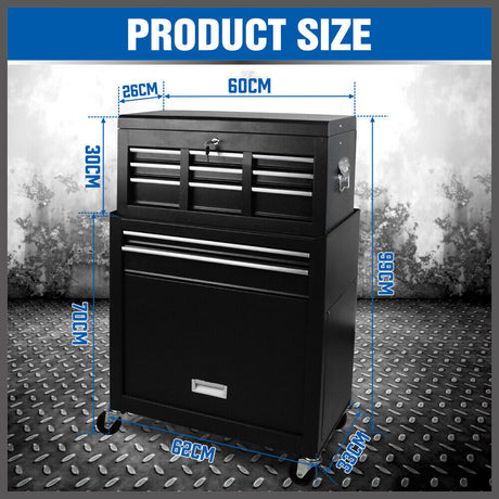 Tool Box Chest Cabinet Trolley - High-quality steel construction, ample storage, secure locks, easy mobility.