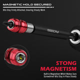 Two-piece SEDY magnetic drill bit extension set with a red quick-release collar, crafted for secure bit retention and rapid bit changes.