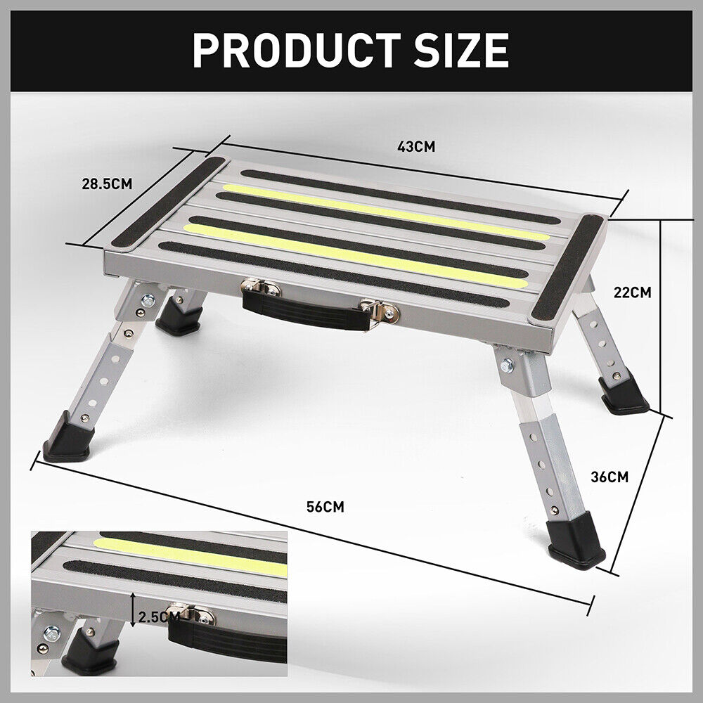 Illuminated Folding Stool with Adjustable Height