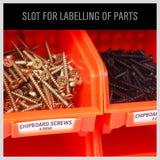 Comprehensive 90 Bin Wall Mounted Tool Organizer in Red, Blue, and Black - Perfect for Storing Nails, Screws, and Small Items