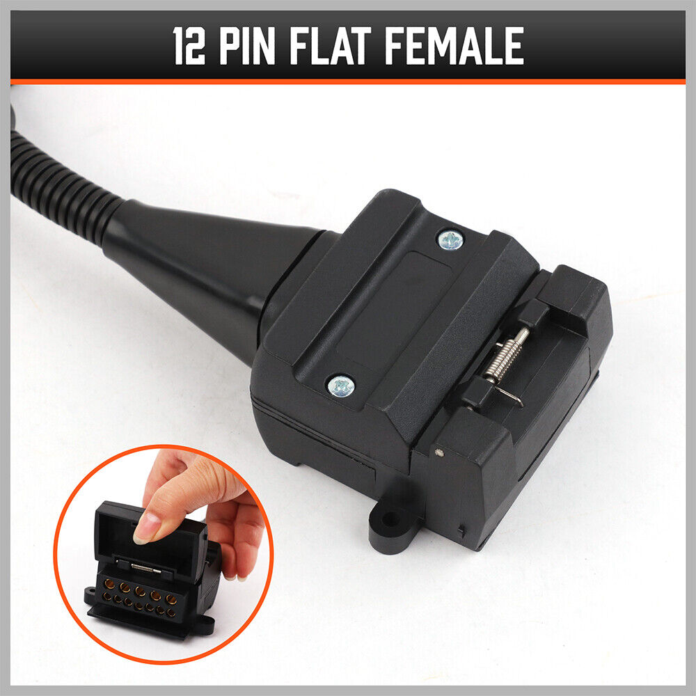 HORUSDY 7-Pin Flat Male Plug to 12-Pin Flat Female Socket Adaptor for Trailer and Caravan Connections