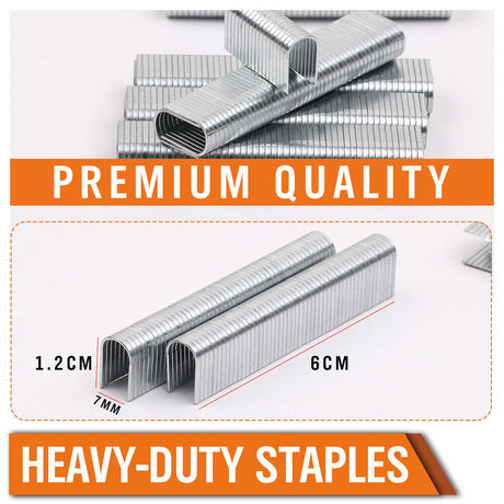 Box of 3000 Silver U-Type Staples, 12mm Depth for Stapler Gun, Woodworking Essentials