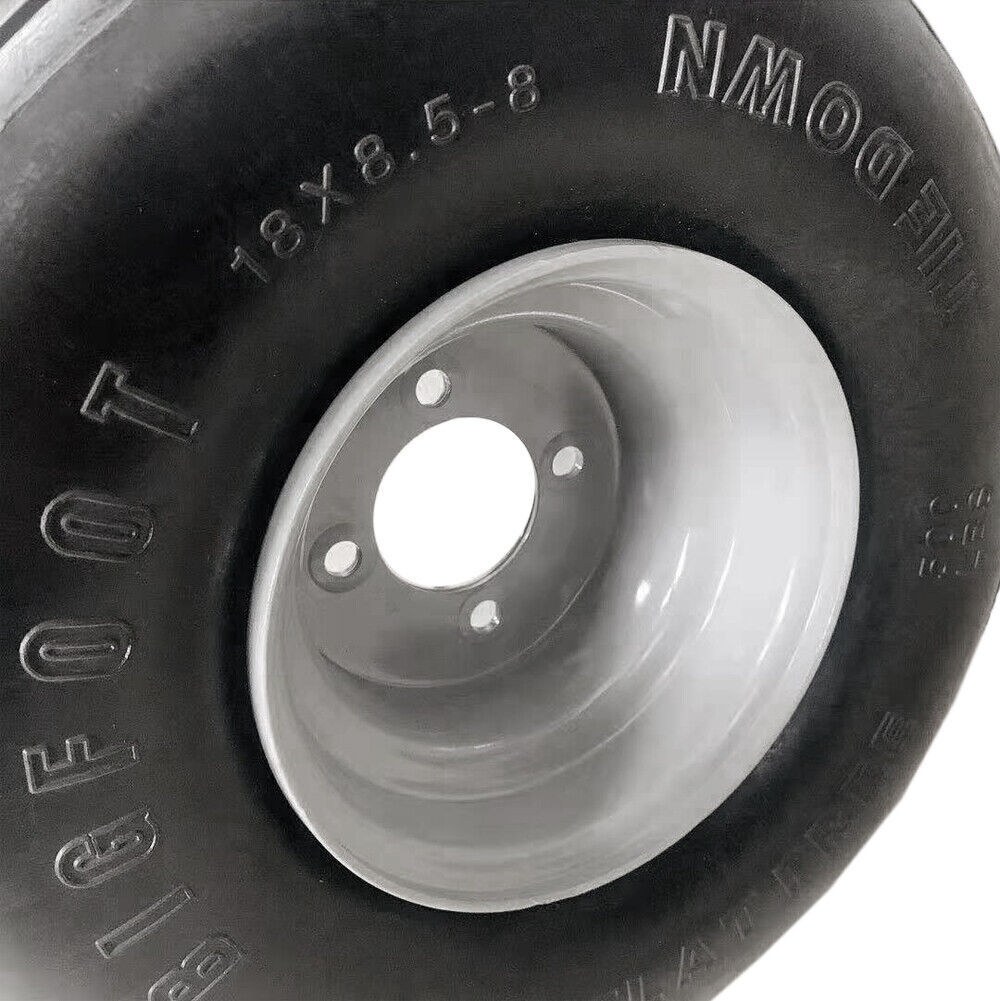 Heavy-duty 18-inch 8.5-8 tubeless knobby tyre and rim for ATVs, quads, buggies, mowers, carts, and wagons, with a 500kg load capacity