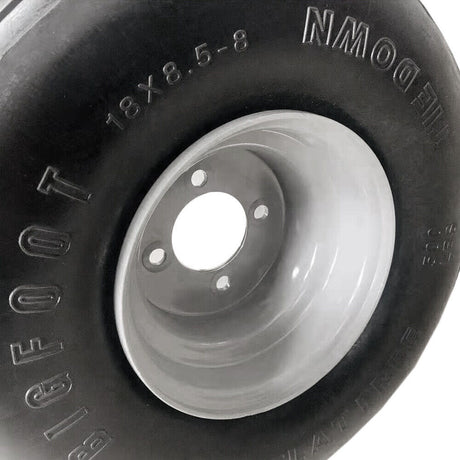 Heavy-duty 18-inch 8.5-8 tubeless knobby tyre and rim for ATVs, quads, buggies, mowers, carts, and wagons, with a 500kg load capacity