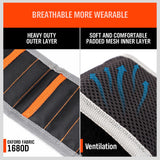 Adjustable magnetic wristband with strong magnets for securing screws, bolts, and nails.