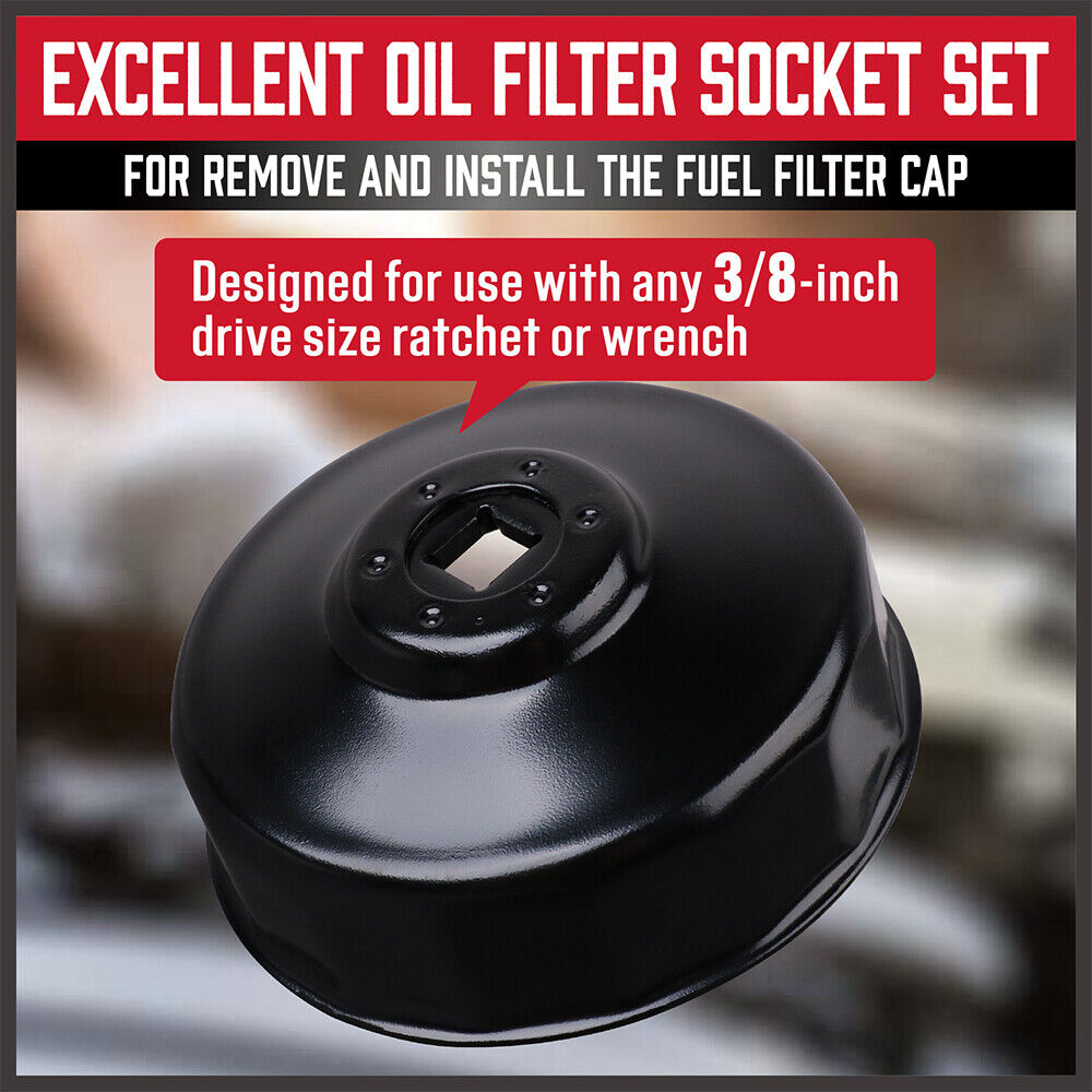 HORUSDY 30-Piece Oil Filter Socket Set, including Adaptors and Jaw Wrench, in Durable Storage Case for Efficient Auto Maintenance