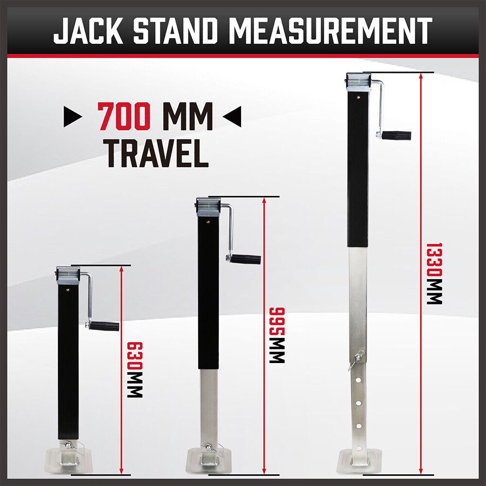 HORUSDY 7000lbs Capacity Trailer Jack Stand with Side-Wind Handle and Drop Leg Extension for Caravans
