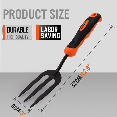 Sturdy 12.6-Inch Carbon Steel Hand Shovel with a Comfortable Rubber Handle for Garden Seeding and Digging