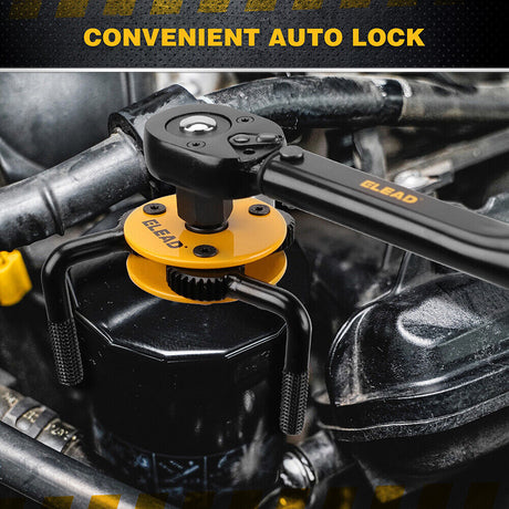 ELEAD Adjustable Oil Filter Wrench Set with 3-Jaw Design and Dual Drive Adapter