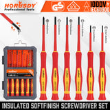 HORUSDY 6-Piece Precision Insulated Magnetic Screwdriver Set - 1000V Safety Rated, Slotted and Phillips Heads, Durable and Rust-Resistant