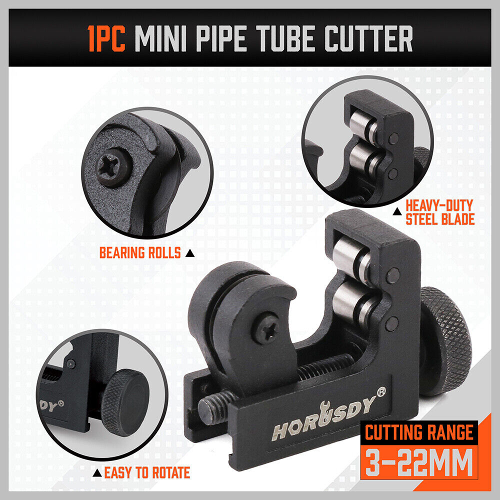 Durable Tube Cutter Kit for Cutting Copper, Brass, Aluminum, and Plastic Tubing, Including Deburring Tool