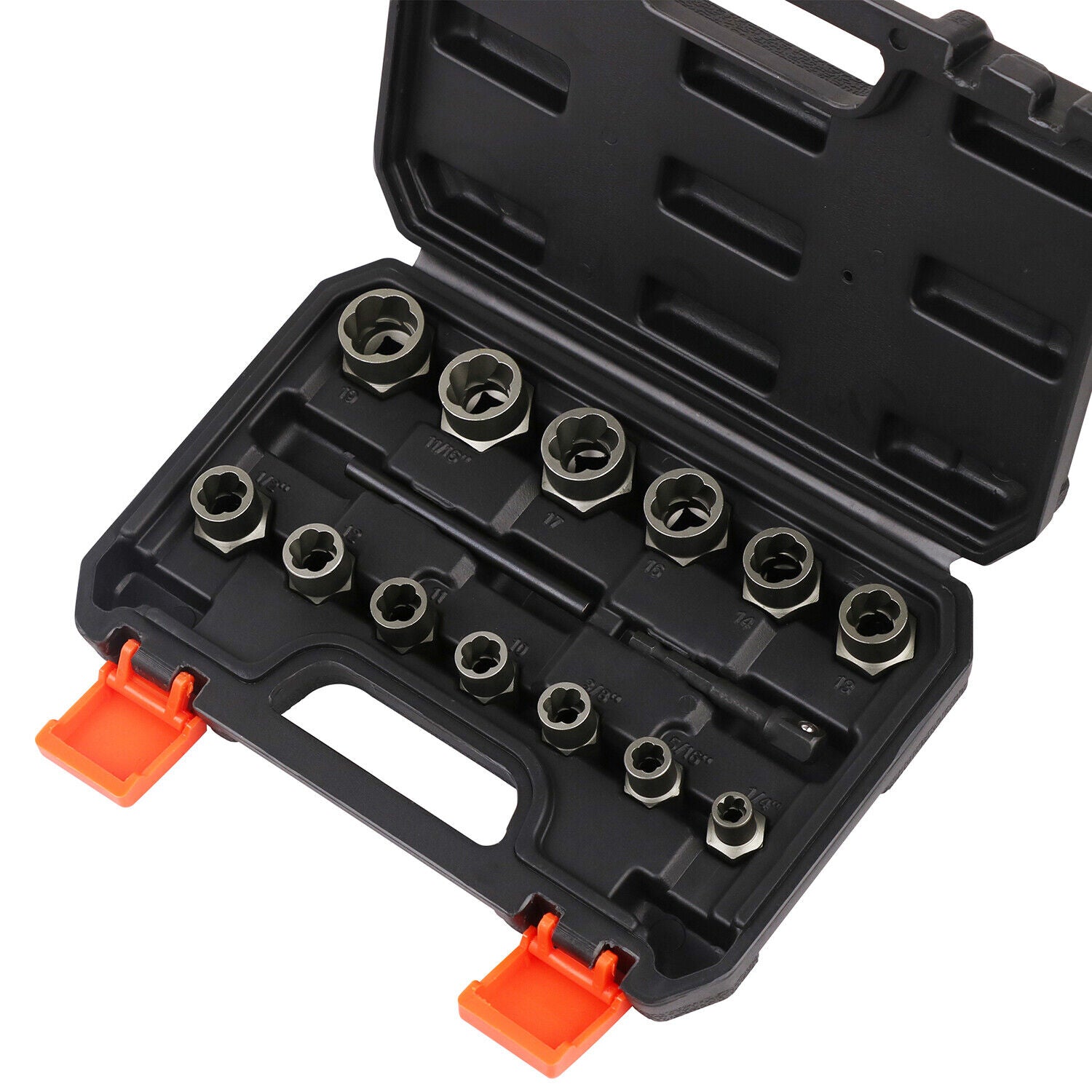 13+2 Piece Damaged Screw and Bolt Removal Tool Set in Heavy Duty Case, Made of Chrome Molybdenum Steel