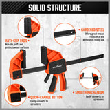 2-Pack HORUSDY 12-inch Woodworking Bar Clamps with Quick Clamp and Spreader Function, 300Lbs Load Capacity