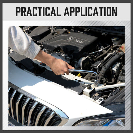 L Shape CR-V Steel Socket Extension Bar in 1/4", 3/8", 1/2" Drive Sizes, Chrome-Plated for Durability and Secure Socket Hold