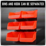 6Pc Pegboard Bins Set with Durable Steel Hooks - Ideal for Organizing Small Tools, Screws, and Hardware on Pegboards