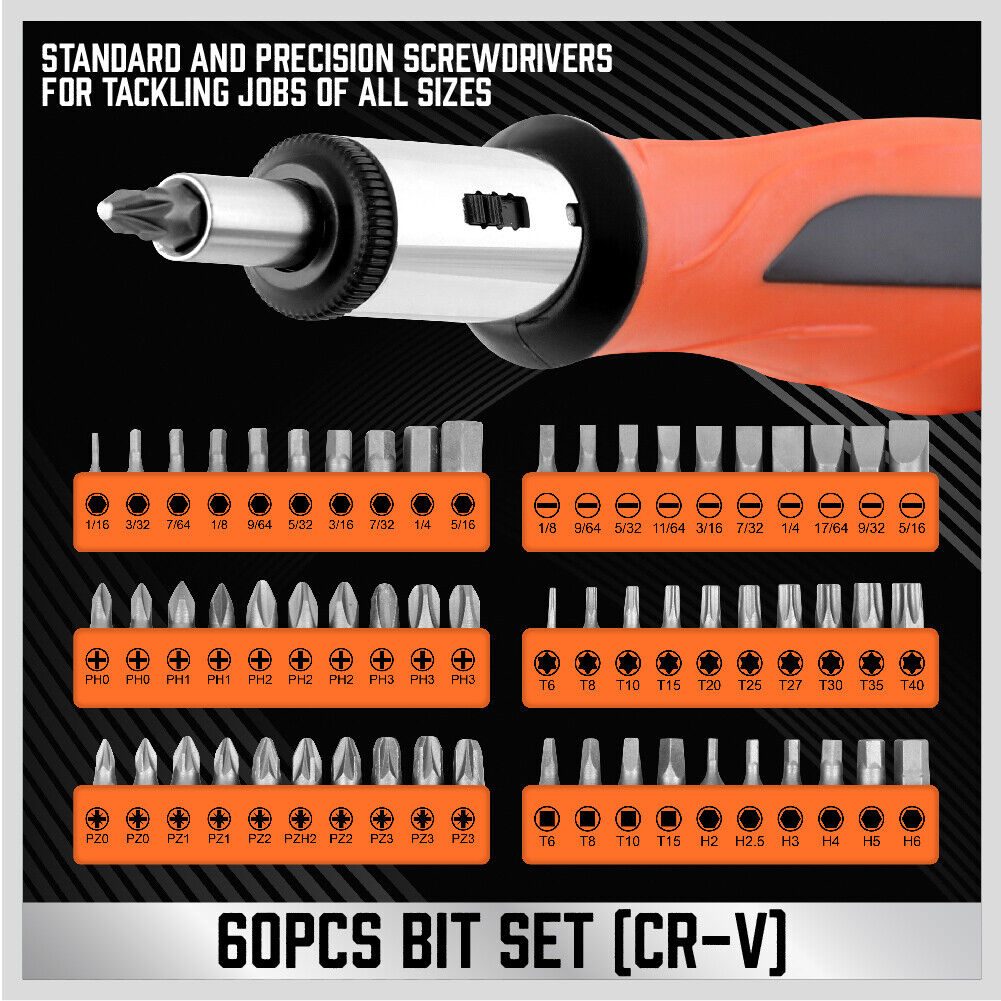 Extensive 122-Piece Magnetic Screwdriver Kit with Ratchet Handle, Nut Drivers, Hex Key Sets, and Socket Bits