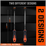 HORUSDY 2 Mini Steel Files for Hardwood Processing, Deburring, Polishing in Carpentry and Wood Carving