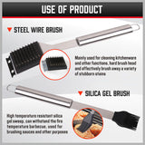 Complete 18-piece BBQ tool set crafted from durable stainless steel, including spatula, tongs, skewers, and more, housed in a sleek aluminum case