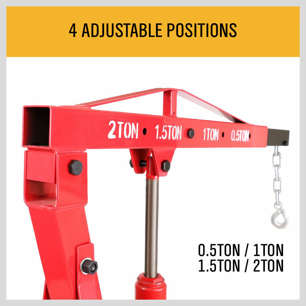 2-Ton Hydraulic Engine Crane: Foldable, durable, and versatile lifting tool for automotive and repair shops