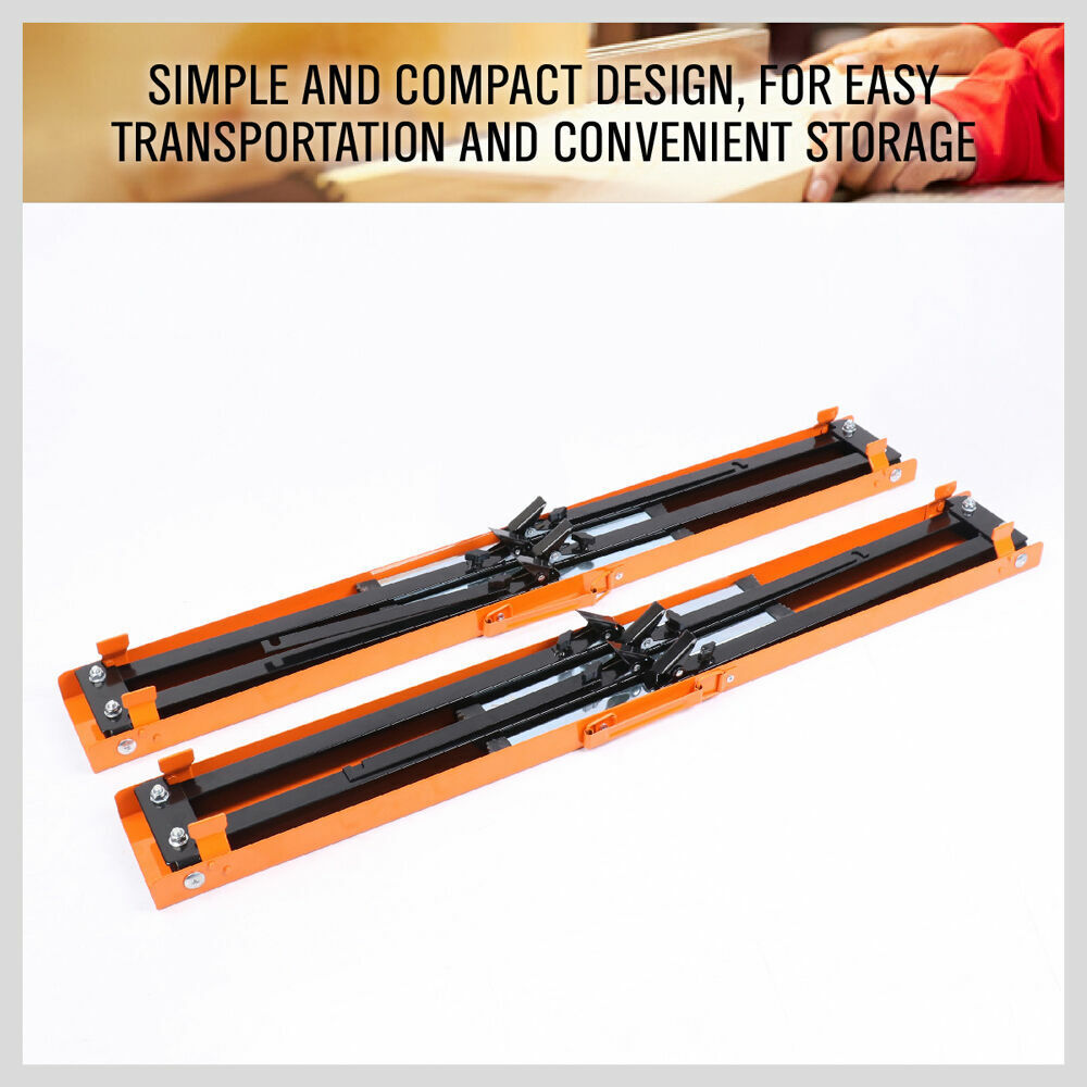 Pack of 4 Mastercraft metal sawhorses with anti-slip work surfaces and foldable design.