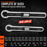 HORUSDY 2-Piece Universal Wrench Set, 8-inch and 10-inch, Adjustable for SAE and Metric Sizes, Full Steel with Mirror Polish Finish