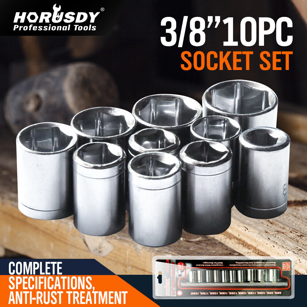 Metric Socket Set with Various Socket Sizes on Rail