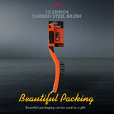 Heavy-duty 335mm Carbon Steel Wire Brush with Rubber Grip for Effective Cleaning