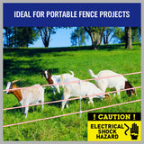 400-meter Roll of Red and White High-Visibility Poly Tape for Electric Fence, featuring 5 Strands of 0.2mm Stainless Steel Wire, UV Stabilized High-Grade Polyethylene, compatible with Fence Energiser