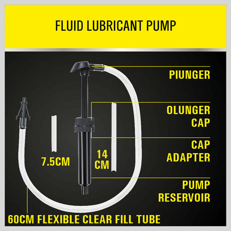 Durable Fluid Transfer Hand Pump for Efficiently Refilling and Siphoning Oil, Water, Gasoline, and Antifreeze in Various Vehicles