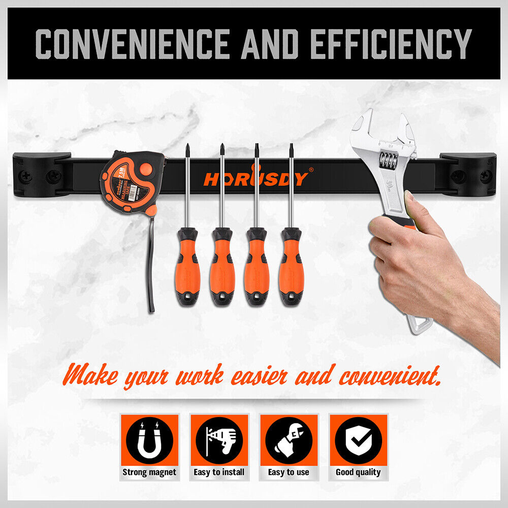 HORUSDY 4-Piece 12-Inch Magnetic Tool Holder Set - Durable Alloy Steel Strips for Efficient Garage and Workshop Tool Organization
